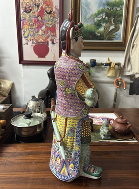 景德镇陶瓷器华光大帝马王爷火神华光元帅将神像供奉风水摆件50cm