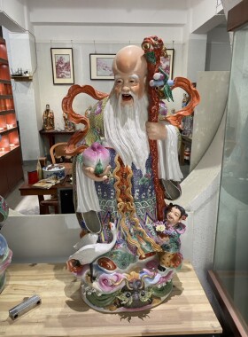 大号陶瓷器福禄寿三星佛像财神爷店铺家居招财摆件开业礼品高100