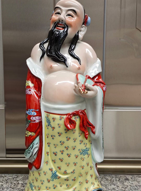 景德镇彩绘雕塑陶瓷八仙神像佛像器八仙过海瓷像家居风水摆件50cm
