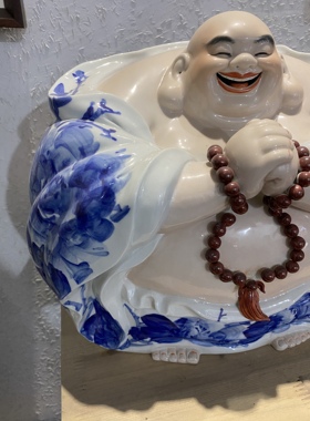 笑口常开平安是福雕塑人物恭喜佛代代福装饰品高档客厅文化摆件