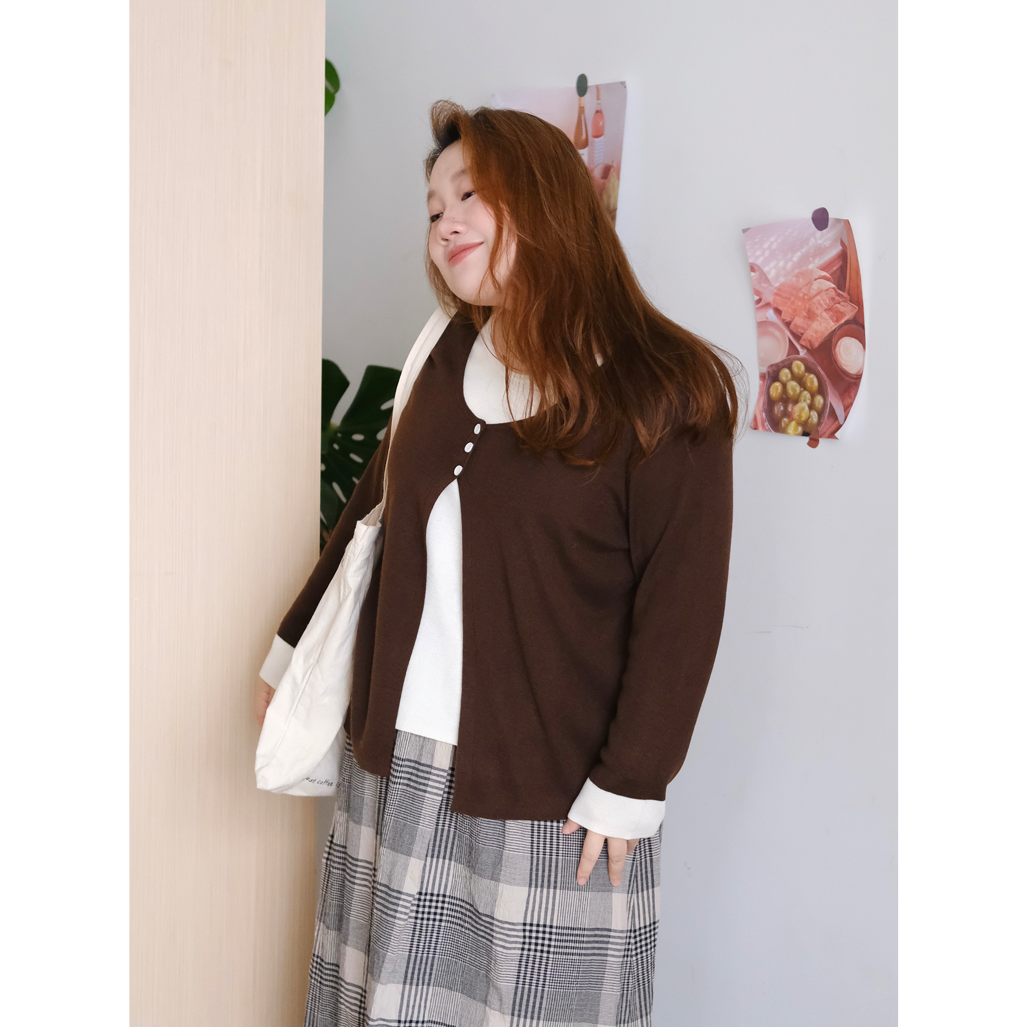 zooobaby09/30韩系假两件修身针织衫套头长袖拼接上衣 - 图1