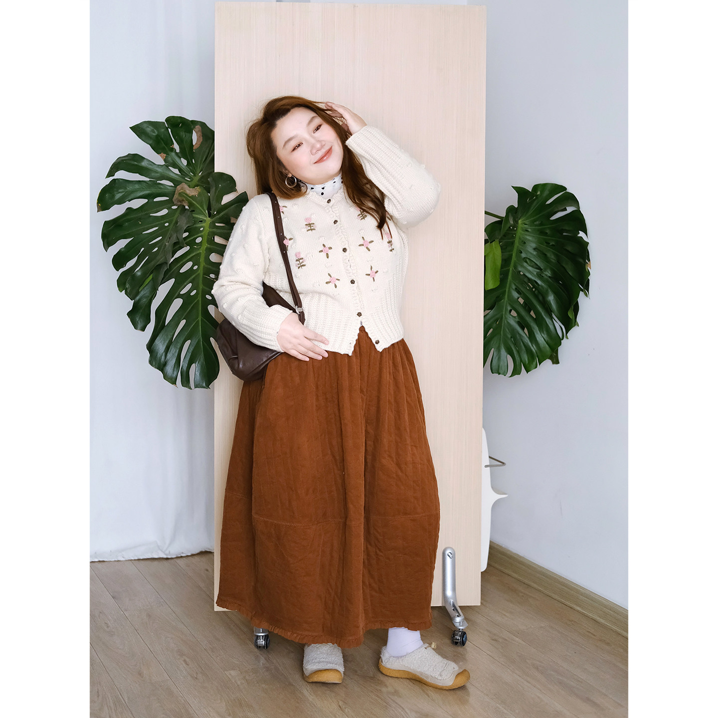 zooobaby12/08韩系简约立体花朵圆领针织开衫女显瘦收腰毛衣外套,淘宝优惠券,粉丝福利购,淘宝优惠卷