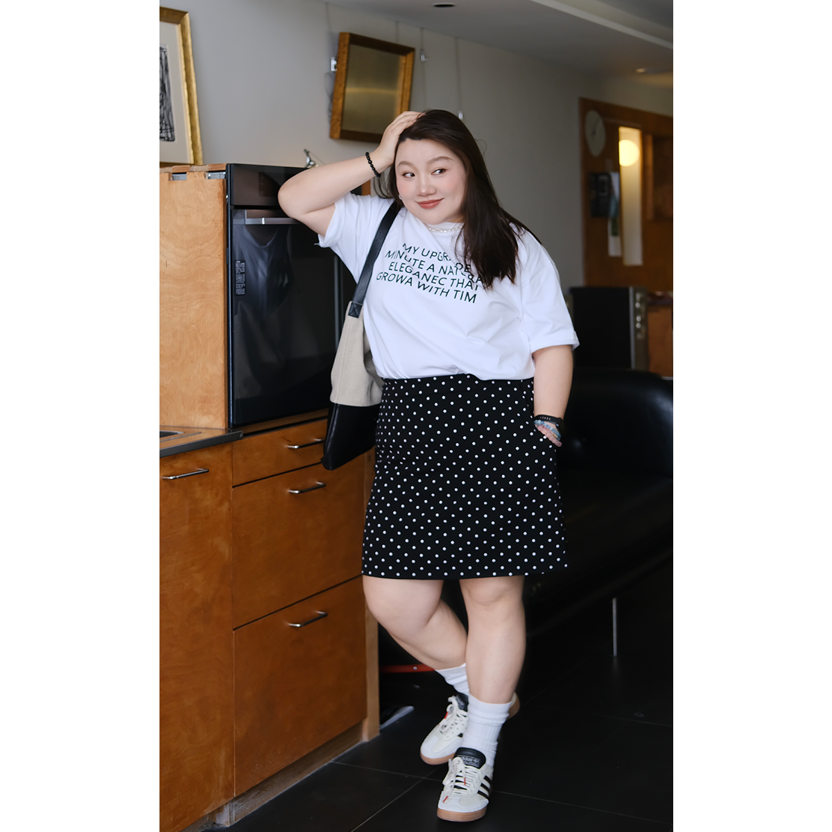 zooobaby03/20晚八点 韩系复古a字波点半身裙高腰显瘦中长裙 - 图3