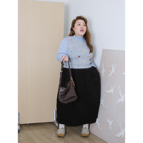 zooobaby11/09韩系简约彩色毛球百搭趣味针织马甲女显瘦上衣 - 图1