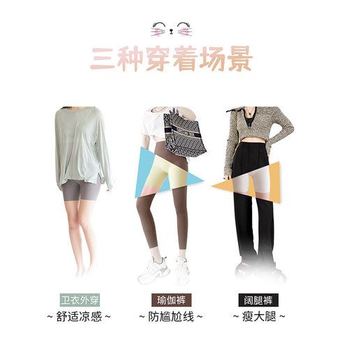 内裤安全裤二合一女防走光无痕鲨鱼悬浮裤收腹提臀夏季高腰打底裤 - 图2