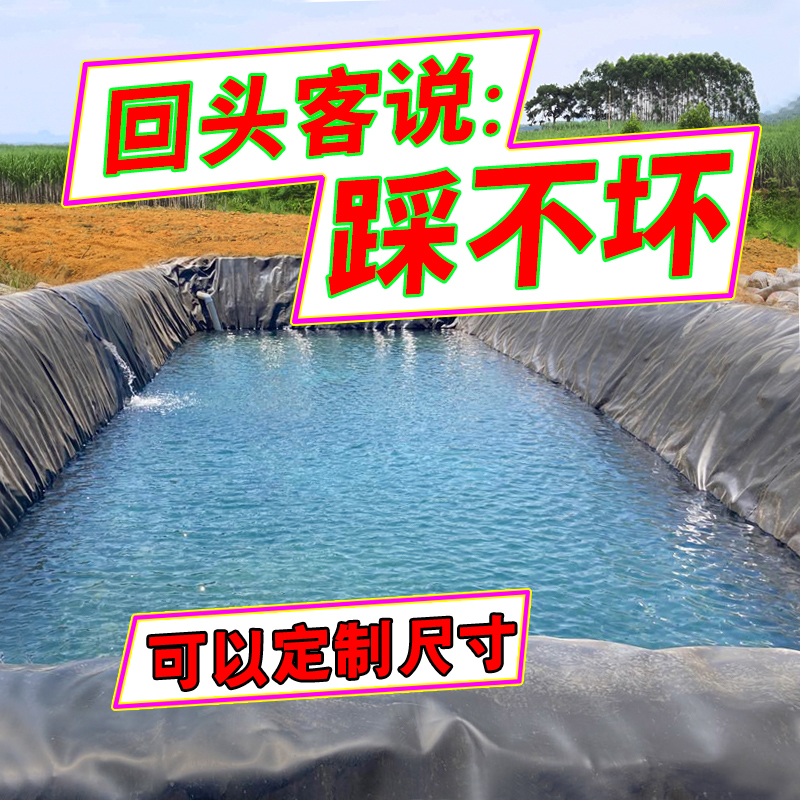 鱼塘防渗膜防水布鱼池专用池塘养殖防水膜护坡薄膜黑塑料布土工膜-图1