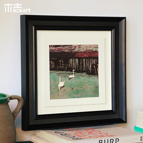 池羽境展】木吉现代艺术客厅沙发背景墙装饰画卧室床头高级感挂画 - 图1