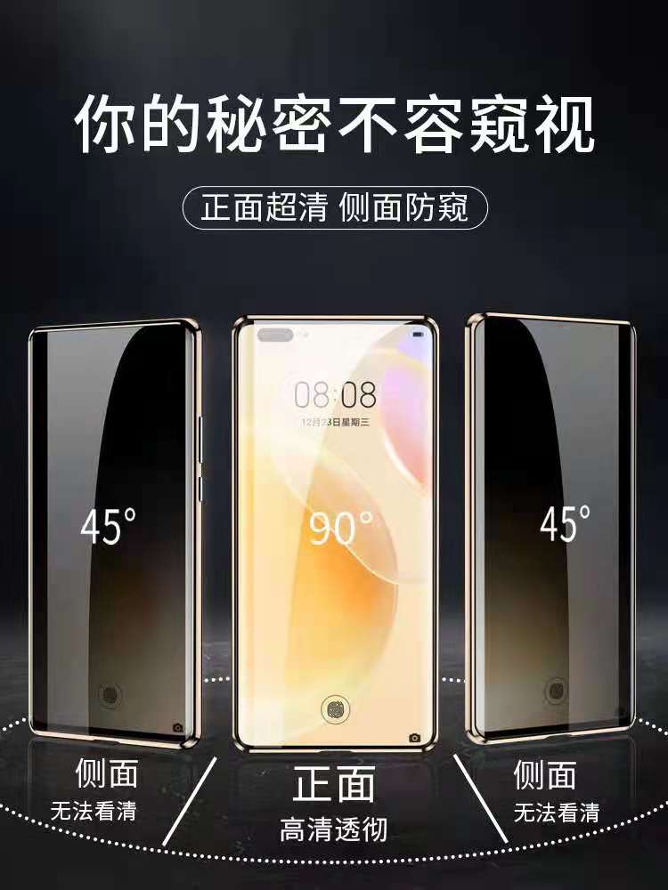 适用于防偷窥荣耀100手机外壳honor100pro双面玻璃保护套磁吸镜头全包高端中国风素皮防摔金属边框超薄万磁王 - 图2