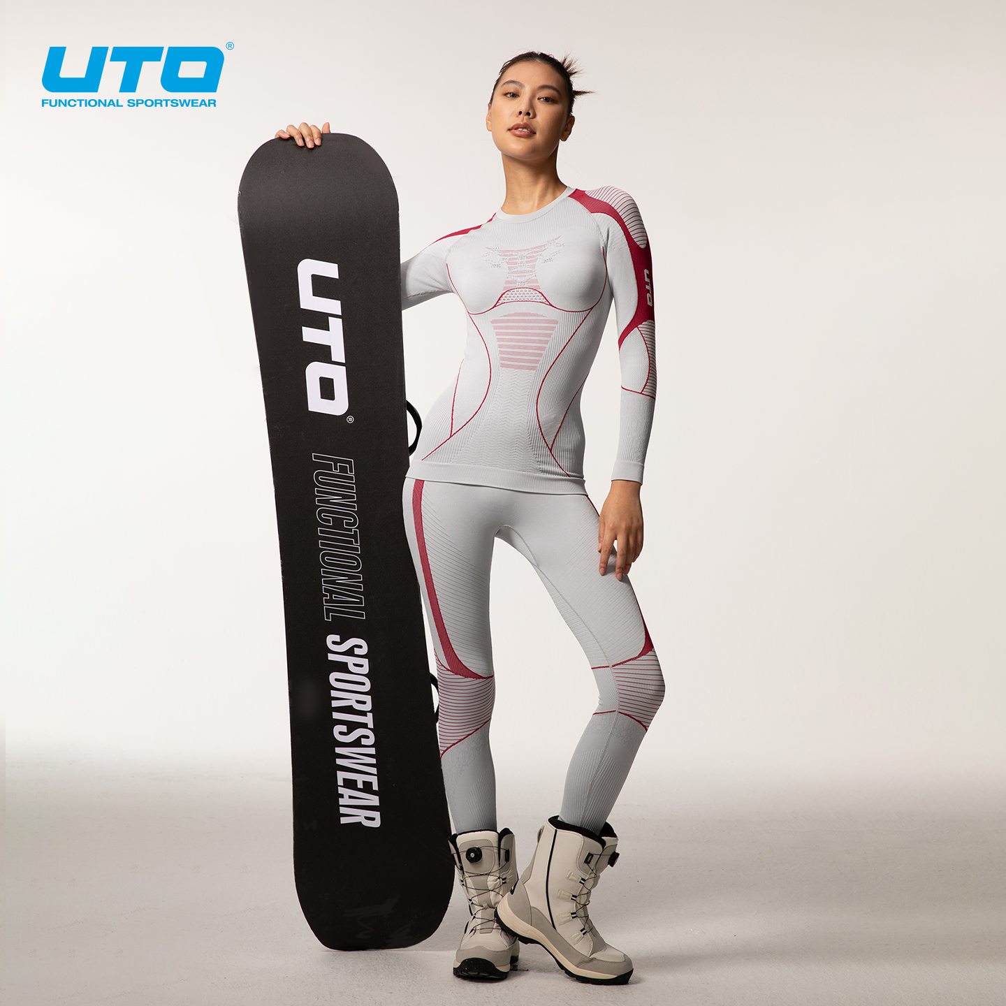 UTO悠途向雪系列压缩速干衣套装男女户外运动滑雪保暖打底套装 - 图3