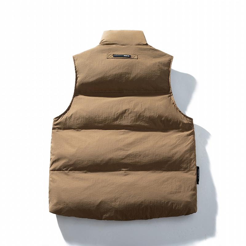 牧野森冬季大口袋工装加绒马甲男潮流立领轻薄上衣山系保暖外套 - 图0