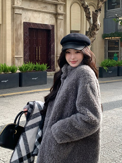 Ayao 2025 winter new lamb fur coat women's sheep sheared fur all-in-one coat mid-length korean version