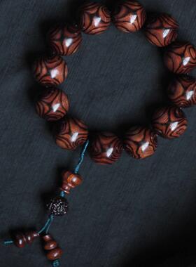 海黄 对眼20 纹理清晰 约 41.3g 手串木简约盘玩文玩念珠送礼