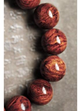 紫油梨 瘘瘤水波纹1.5 约26g 手串木简约盘玩文玩念珠送礼