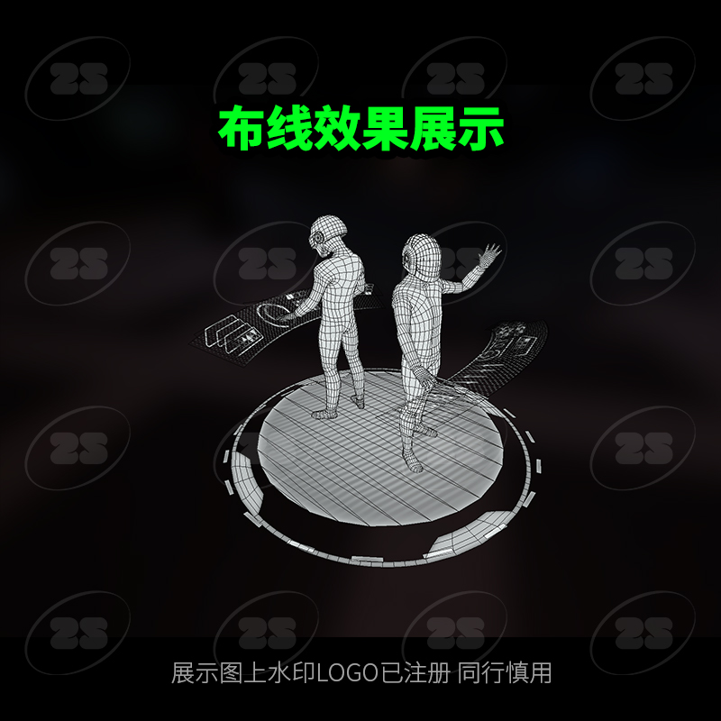 赛博朋克俱乐部DJ人物角色OBJ机器人3D模型blender建模C4D素材686 - 图2