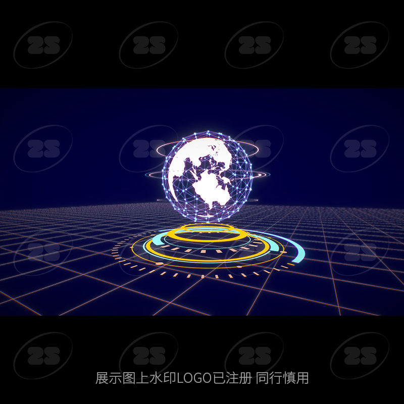 HUD地球图标3D模型blender建模C4D素材OBJ文件FBX下载科技科幻642 - 图0