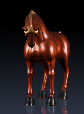 纯黄铜红色唐马工艺品摆件家居饰品唐马办公室装饰品铜马礼品摆设