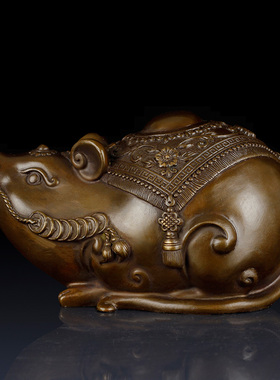 纯铜老鼠工艺品摆件家居招财饰品办公室装饰铜老鼠生肖鼠鼠年礼品