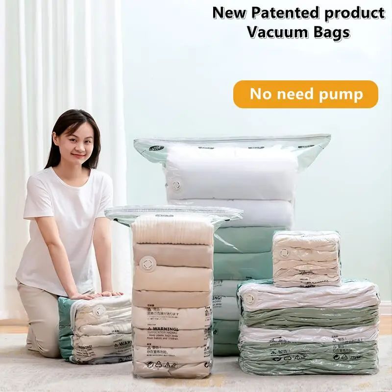 No Need Pump Vacuum Bags Large Plastic Storage Bags for Stor - 图1