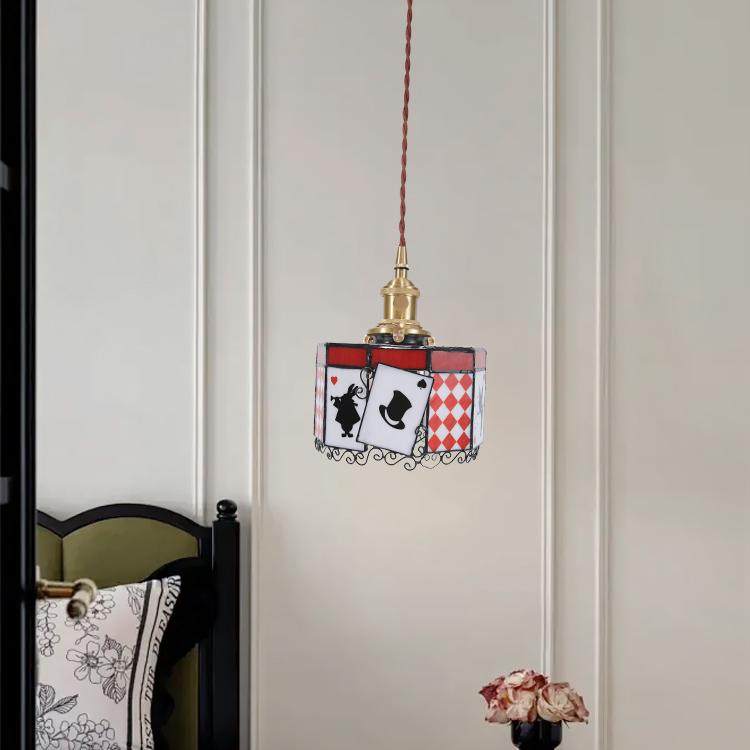 [爱丽丝梦游仙镜] 美式儿童房吊灯复古玻璃可爱卡通卧室床头灯具,淘宝优惠券,粉丝福利购,淘宝优惠卷