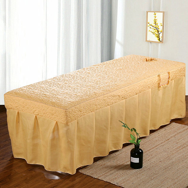 Thickened beauty bed cover single piece physiotherapy massage bed with hole square head bed skirt massage sheet bed cover shampoo bed purple