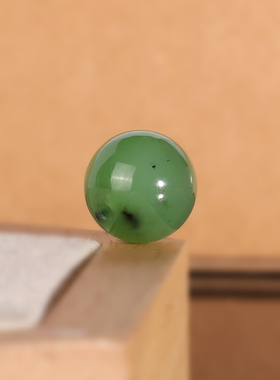 天然俄料碧玉散珠12.2mm 2376号 乌兰海苹果绿配珠隔珠 一物一图