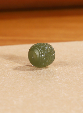 天然和田玉回纹桶珠精工散珠