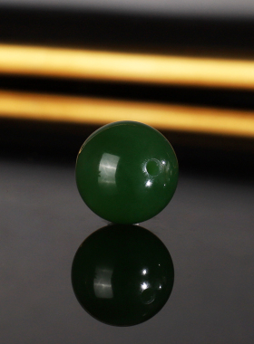 天然俄料碧玉散珠11.8mm 73号 羊脂玉老坑碧玉辣绿色配珠单珠隔珠