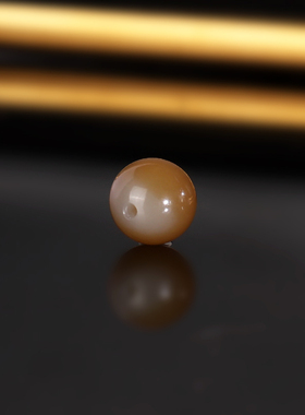 天然新疆且末糖料和田玉糖白散珠8mm 2199号 羊脂玉单珠配珠隔珠