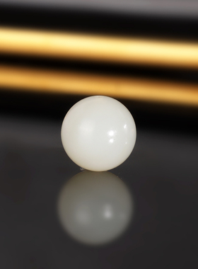 天然新疆且末和田玉散珠11.8mm 2185号 羊脂玉白玉配珠隔珠猪油膏