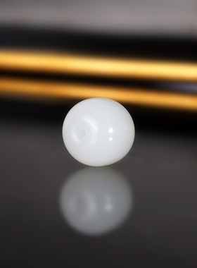 天然新疆和田玉老型珠13x12mm 362号 柔光 羊脂玉散珠配珠 一级白