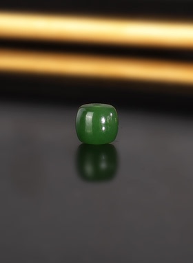 俄料碧玉散珠 直切老型珠 6.7mm 1759号 辣绿 和田玉配珠单珠精工