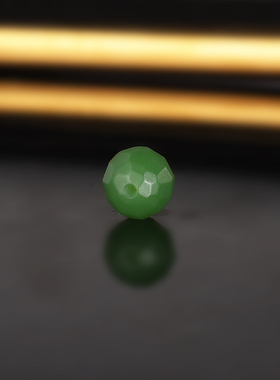 天然俄料碧玉无相珠散珠7.6mm 1930号 阳绿 和田玉配珠隔珠