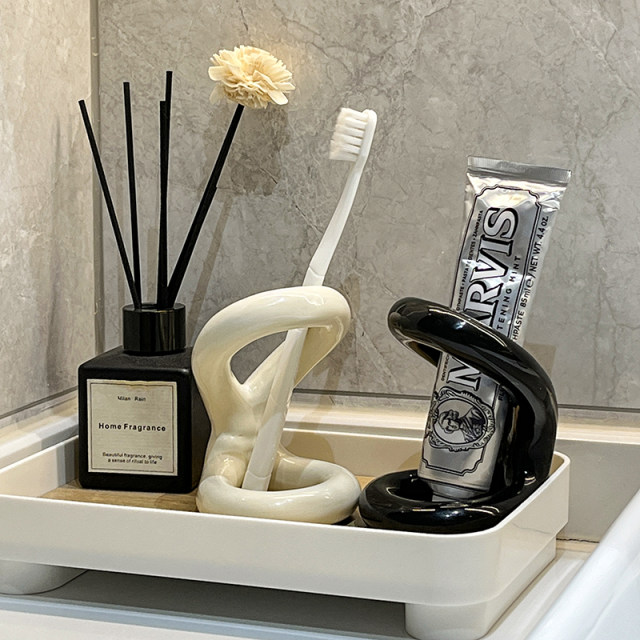 Ceramic knot electric toothbrush storage rack toothpaste rack