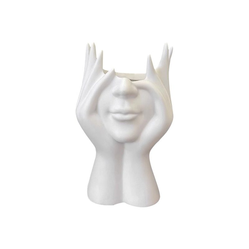 北欧风抽象收纳筒人脸化妆刷梳妆台桌面眼影眉笔刷子笔筒置物架,淘宝优惠券,粉丝福利购,淘宝优惠卷