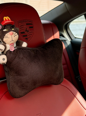 创意可爱卡西法猫咪毛绒汽车头枕