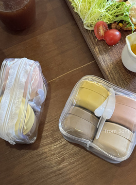 小样集合区！4个装面霜乳液分装盒50ml大容量硅胶旅游便携分装瓶