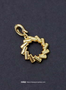 简约几何圆形锆石可掰扣吊坠