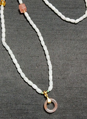 天然冰种翡翠小米珠冰飘南红跑环戒指项链手链女款礼物