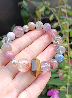 天然水晶手链女款单圈多宝水晶手串送女友闺蜜DIY礼物水晶原创款