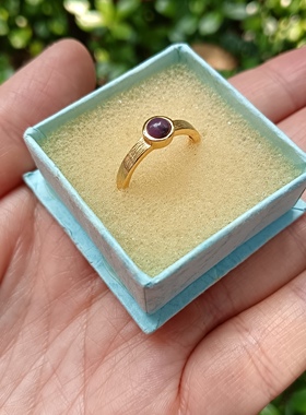 天然舒俱来银镀金可调节活口戒指