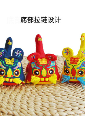 手工刺绣布老虎宝宝满月百天礼品