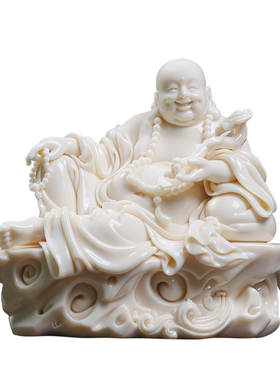 陶瓷弥勒佛纯手工雕刻送礼摆件