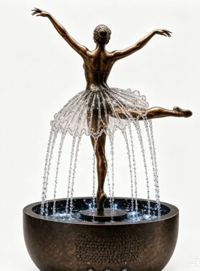 跨境legant Ballerina Tabletop Water Fountain芭蕾舞女喷泉摆件