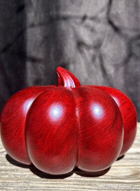 花梨木雕南瓜摆件瓜瓜来财家居客厅办公室桌面装饰工艺品乔迁送礼