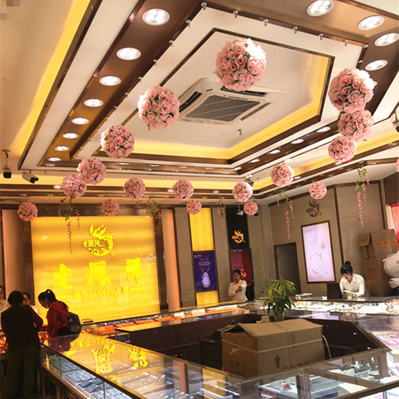 节日庆典珠宝店装饰商场开业氛围布置幼儿园挂饰空中吊饰仿真花球_虎窝淘