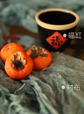 中国风福字缸陶瓷道具摆件