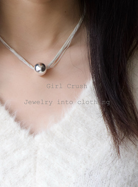 Girl Crush /【银河瀑布】八层多圈光珠项链韩式清冷风纯银套链
