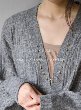 【强推】14k包金星芒双层满天星珍珠项链轻奢高级新款颈链