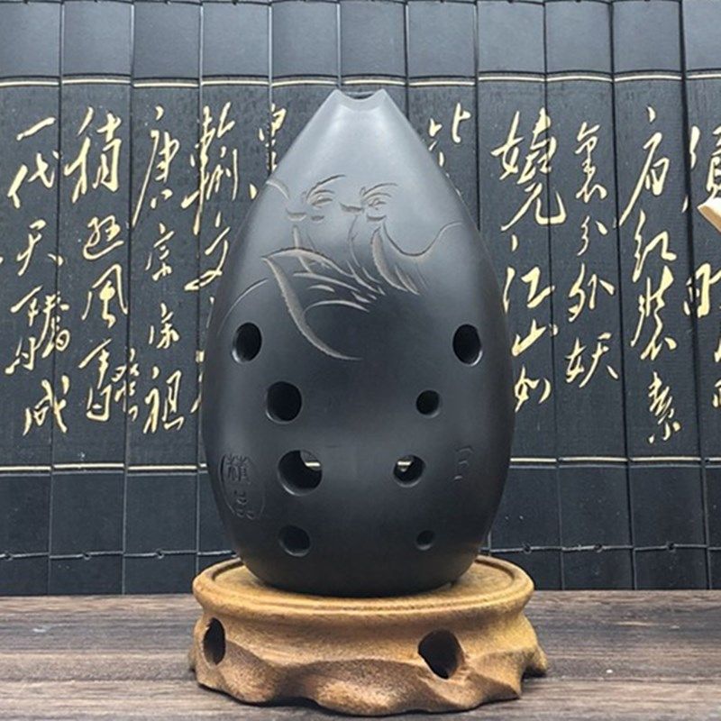 黑梨埙专业演奏考级10孔十孔双腔初学古埙F调G调成人学生笔筒乐器,淘宝优惠券,粉丝福利购,淘宝优惠卷