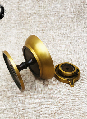 古城摆件纯铜倒流香茶室小石磨